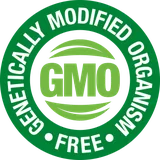 Green seller roundel reading Genetically Modified Organism Free around a GMO mark