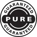 Black seller seal reading Guaranteed Pure