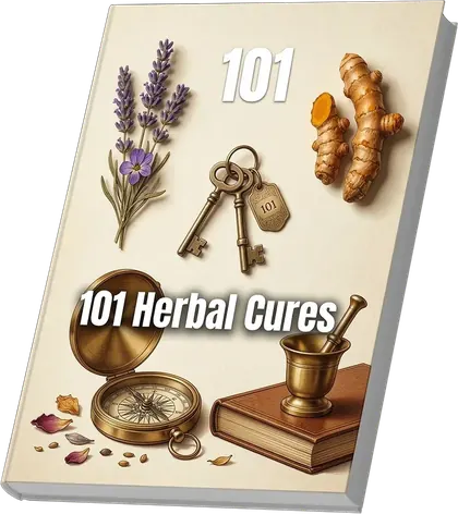Cover of the 101 Herbal Cures e-book, brand art