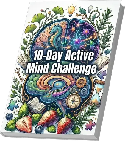 Cover of the 10-Day Active Mind Challenge e-book, brand art